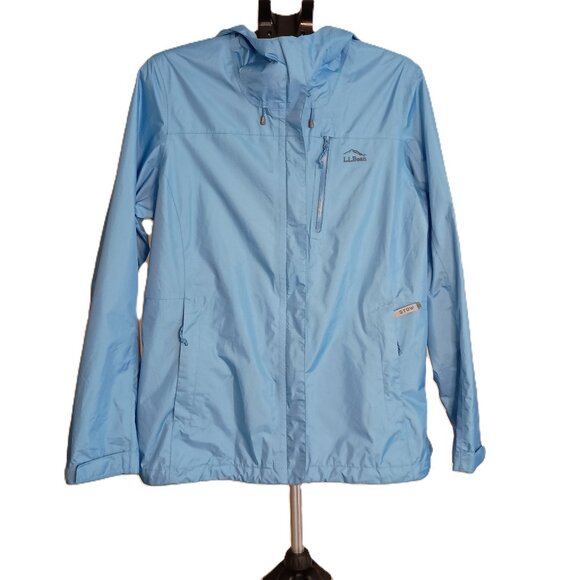 L.L. Bean Light Blue Hooded Trail Model Stow Jacket Item 506197 Women’s Size L - Picture 1 of 16